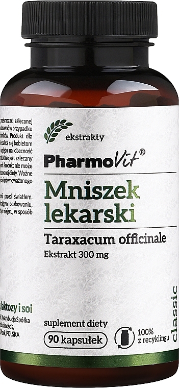 Диетическая добавка "Экстракт одуванчика", 300 мг - PharmoVit Classic Taraxacum Officinale — фото N1