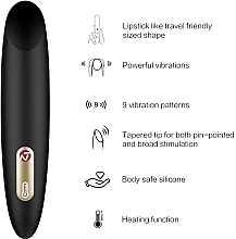 Компактный вибратор, черный - Nomi Tang Samba Mini Warmed Bullet Vibrator Black — фото N3