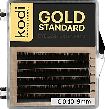 Парфумерія, косметика Накладні вії Gold Standart C 0.10 (6 рядів: 9 мм) - Kodi Professional