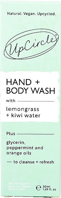 Мыло для рук и тела - UpCircle Hand & Body Wash with Lemongrass + Kiwi Water Travel Size (мини) — фото N2