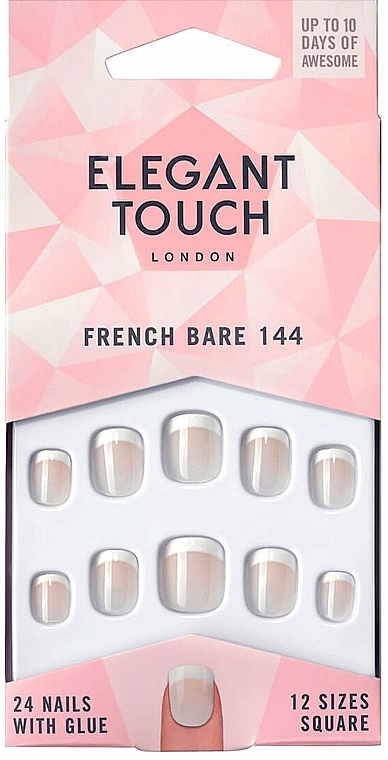 Накладные ногти - Elegant Touch Natural French Bare 144 — фото N1