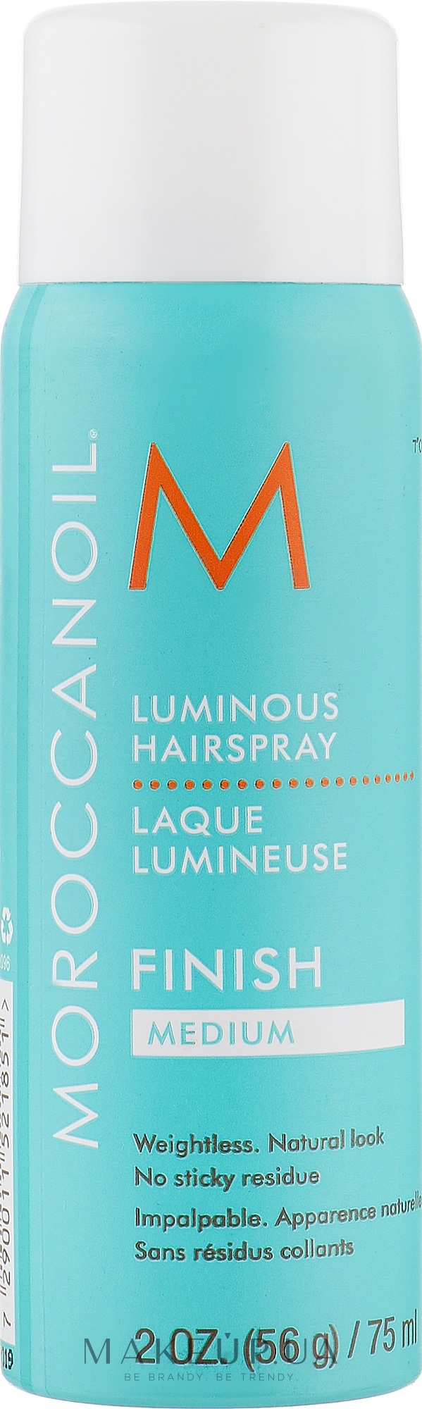 Сяючий лак для волосся середньої фіксації - Moroccanoil Luminous Hairspray Medium Finish — фото 75ml
