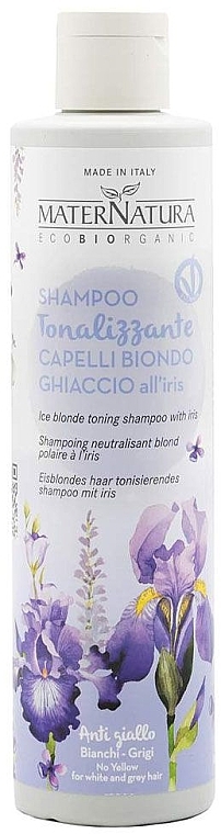 Шампунь для нейтралізації жовтизни - MaterNatura Ice Blonde Iris Hair Toning Shampoo — фото N1