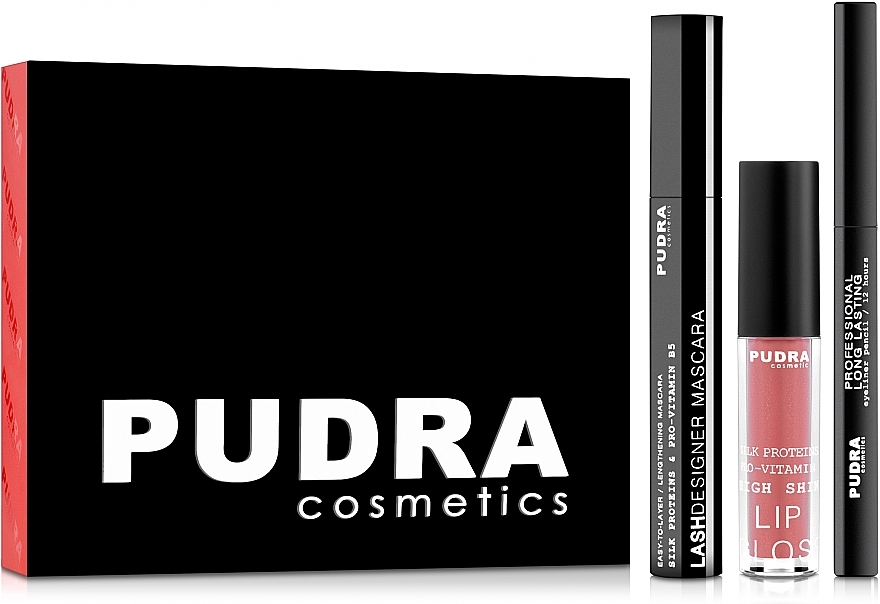 Набір  - Pudra Try It Kit (mascara/10ml + pencil/3ml + gloss/2.5g) — фото N1