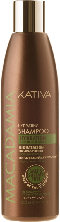 Зволожувальний шампунь для нормального і пошкодженого волосся - Kativa Macadamia Hydrating Shampoo