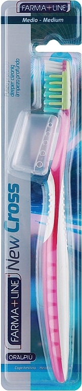 Зубная щетка с колпачком, фуксия - Farma Line New Cross — фото N1