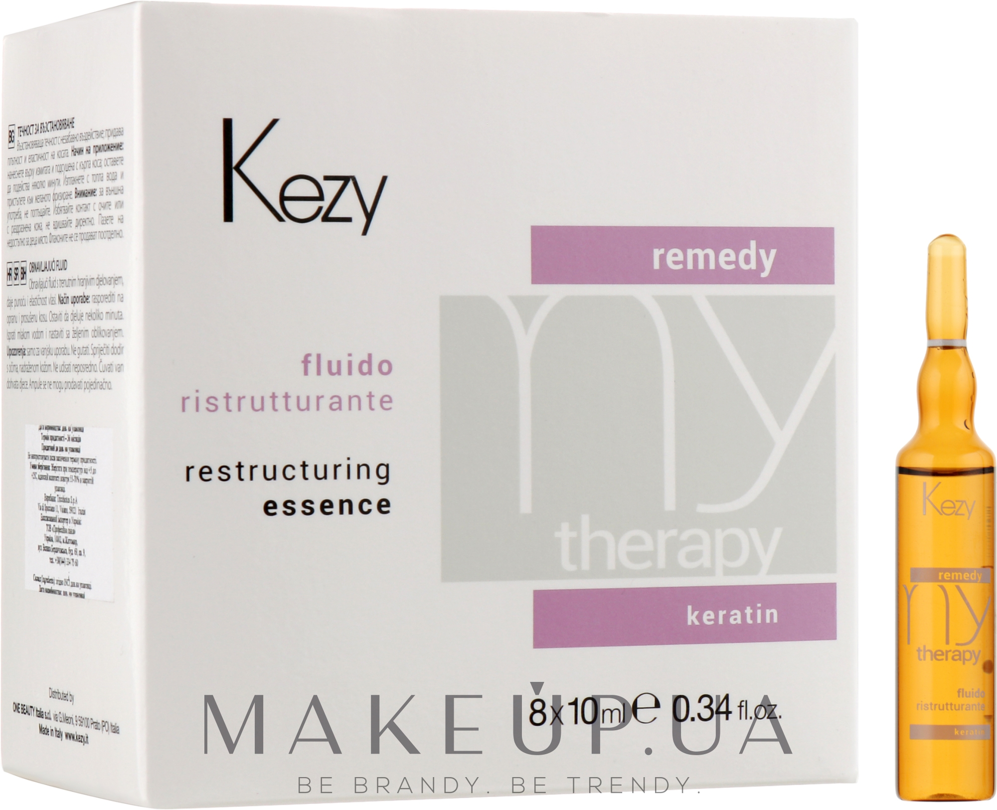 Відновлювальні ампули з протеїнами для волосся - Kezy Remedy Restructuring Essence — фото 8x10ml