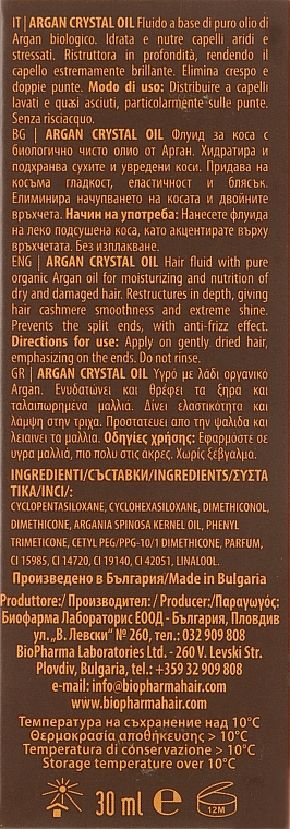 Лосьон для волос "Аргановое масло" - Biopharma Argan Crystal Oil Lotion  — фото N3