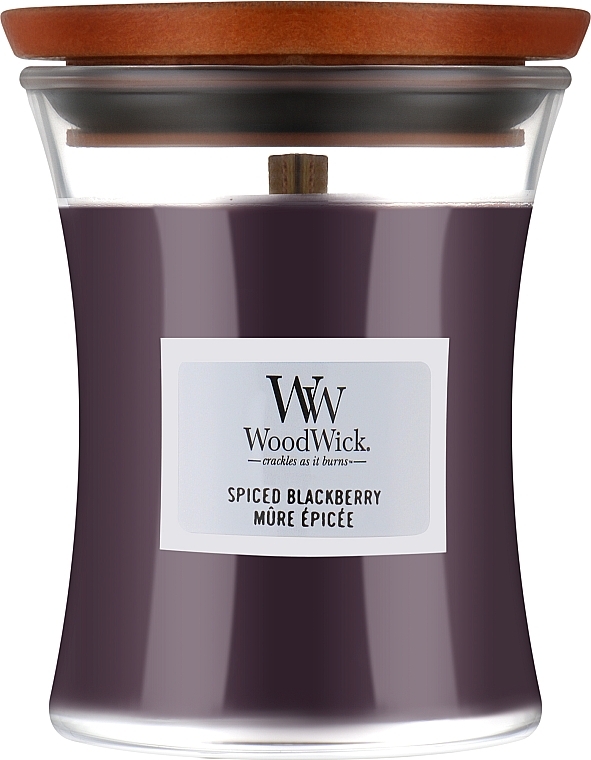 Ароматична свічка в склянці - WoodWick Hourglass Candle Spiced Blackberry — фото N2