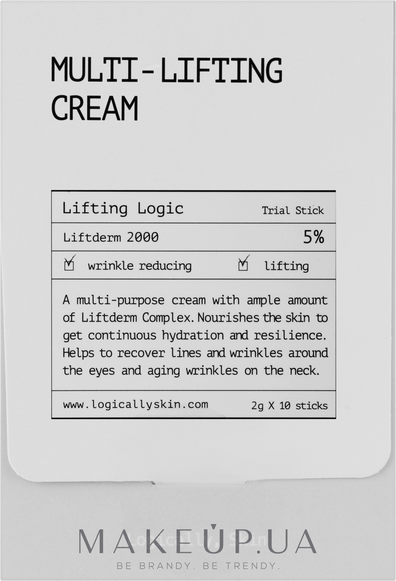 Мультиліфтинговий крем (саші) - Logically, Skin Multi Lifting Cream — фото 10x2g