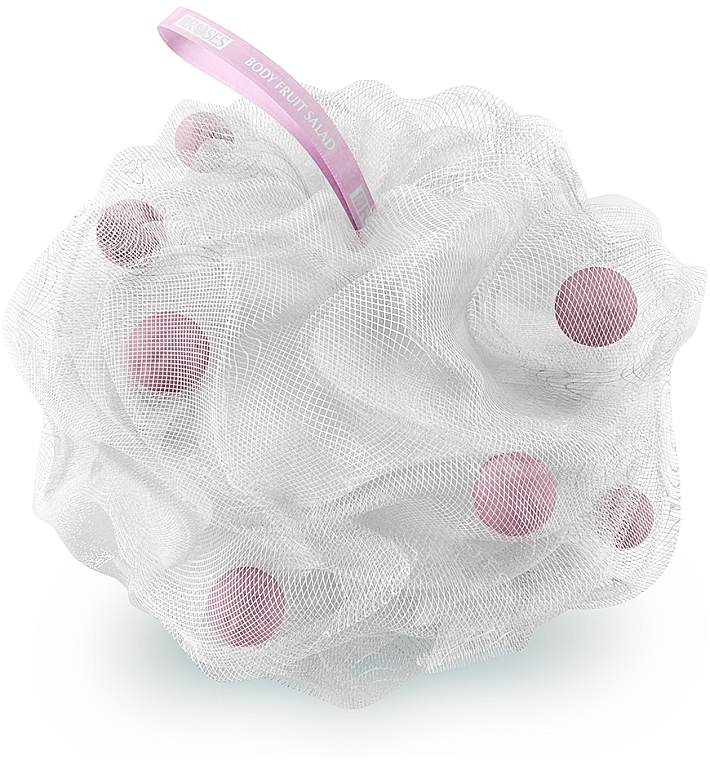 Ароматическая губка для ванны с мыльным жемчугом "Йогурт, розовая вода и шоколад" - Nature of Agiva Roses Body Fruit Salad Soap Pearls — фото N1
