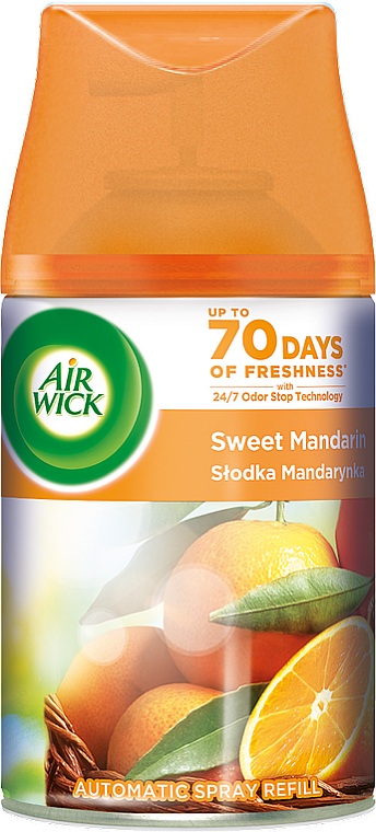 Сменный аэрозольный баллон к автоматическому освежителю воздуха "Сладкий мандарин" - Air Wick Pure