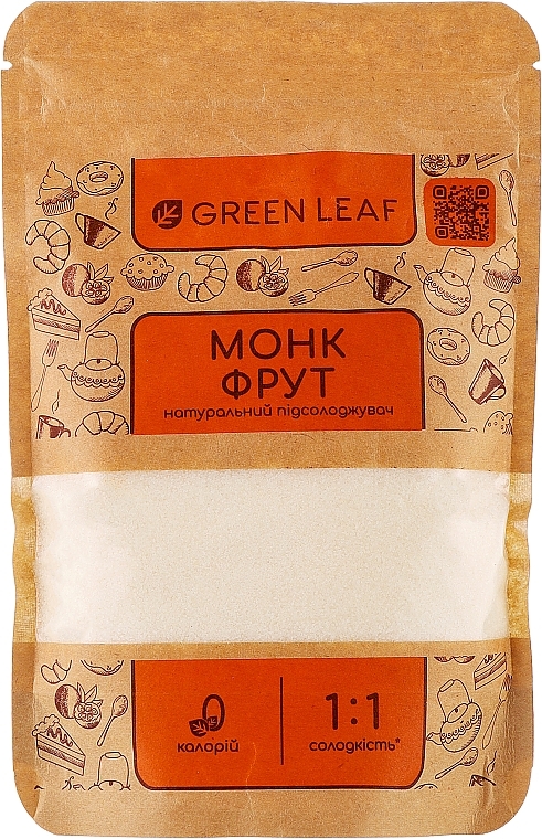 Натуральний підсолоджувач "Монк Фрут" 1:1 - Green Leaf Monk Fruit — фото N1
