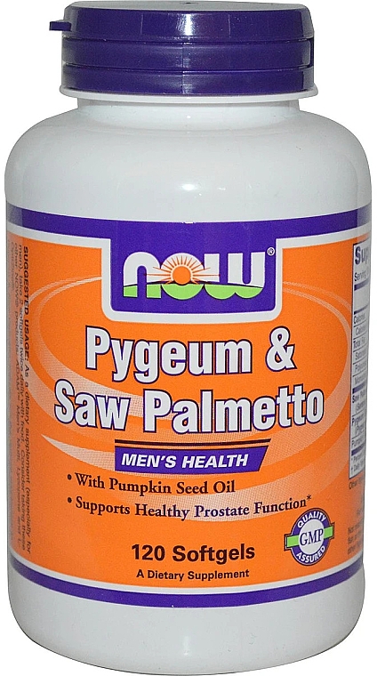 Желатиновые капсулы - Now Foods Pygeum & Saw Palmetto — фото N2
