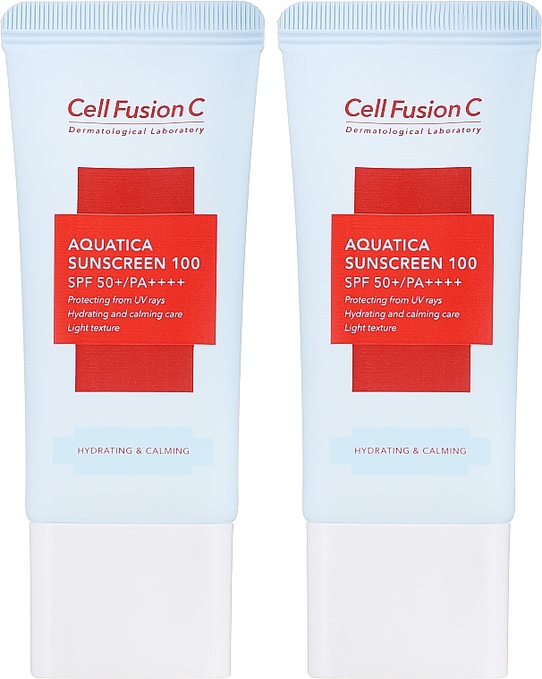 Набір - Cell Fusion C Aquatica Sunscreen 100 SPF 50+/PA+++ Set (cr/2x35ml) — фото N2
