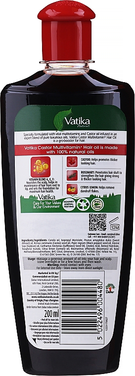 Касторовое масло для волос - Dabur Vatika Naturals Castor Hair Oil — фото N1