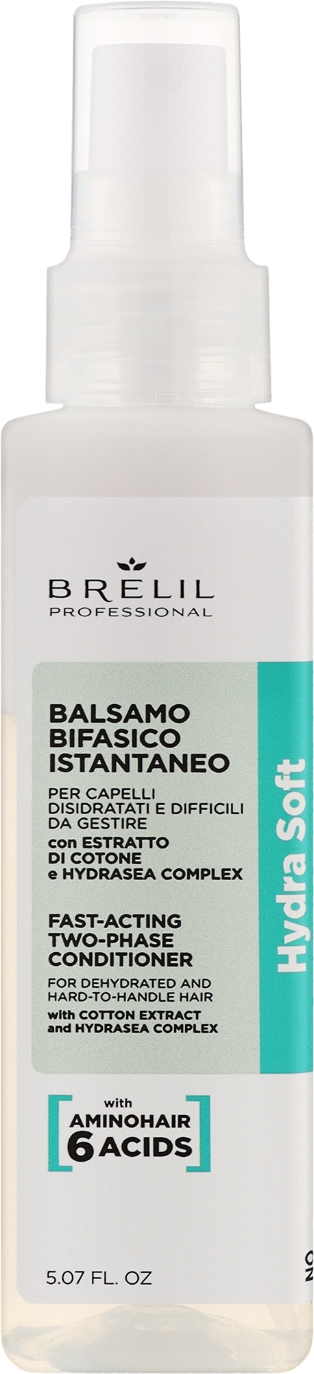 Быстродействующий двухфазный кондиционер для волос - Brelil Hydra Soft Treatment Fast-Acting Two-Phase Conditioner — фото 150ml