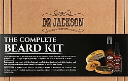 Набор для бороды - Dr Jackson Kit Beards Briefcase (beard/oil/30ml + beard/tonic/50ml + brush/2pcs) — фото N1