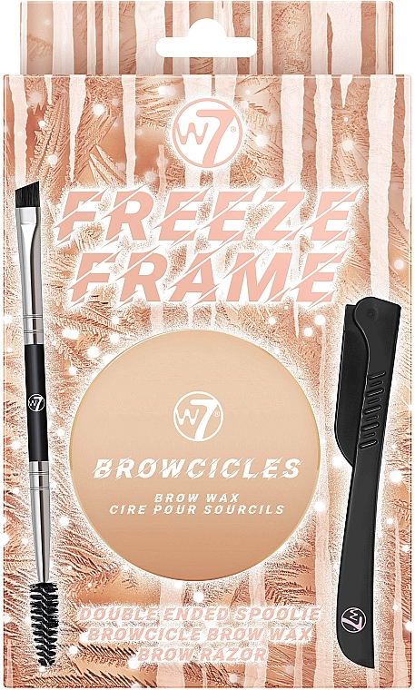 Набор - W7 Freeze Frame Gift Set (eyebrow/wax/14ml + eyebrow/brush/1pcs + eyebrow/razor/1pcs) — фото N1