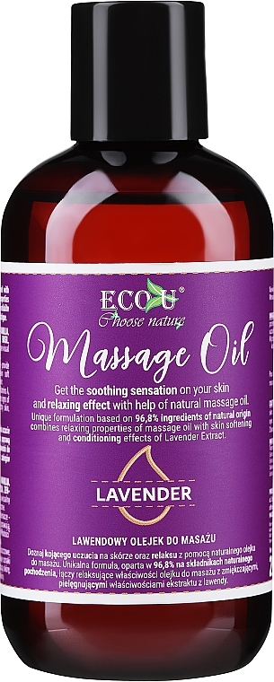 Масажна олія з екстрактом лаванди - Eco U Lavender Massage Oil — фото N1