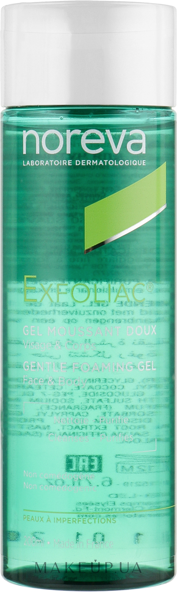 Мягкий очищающий гель для лица и тела - Noreva Exfoliac Gentle Foaming Gel — фото 200ml