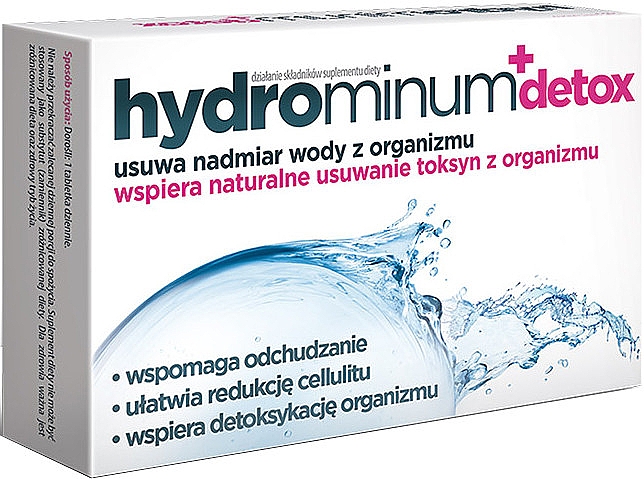 Харчова добавка в таблетках - Aflofarm Hydrominum + Detox — фото N1