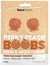 Парфумерія, косметика Зміцнювальна тканинна маска для грудей - Face Facts Perky Peach Firming Boob Sheet Mask