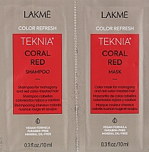 Набір пробників - Lakme Teknia Color Refresh Coral Red (sh/10ml + mask/10ml) — фото N2