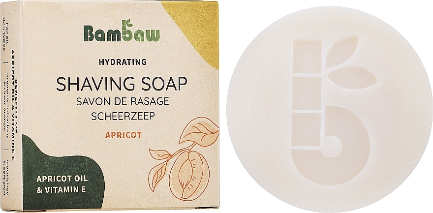 Мыло для бритья с абрикосовым маслом и витамином Е - Bambaw Shaving Soap Hydrating Apricot Oil & Vitamin E — фото N1