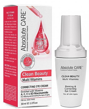 Крем для контура глаз - Absolute Care Clean Beauty Multi Vitamins Firming Correcting Eye Cream — фото N1