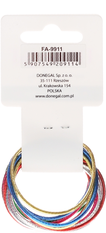 Резинки для волосся тонкі, FA-9911, 12 шт. - Donegal — фото N2