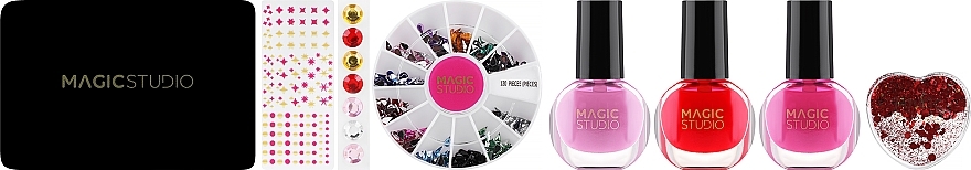 Набор для ногтей - Magic Studio (nail polish/3х4ml + glitter/1х1.4g + acc) — фото N1