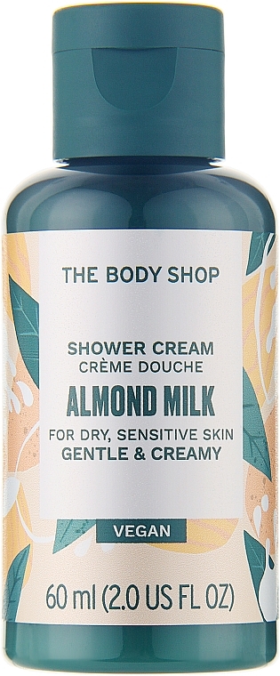Крем-гель для душу «Мигдальне молочко» - The Body Shop Vegan Almond Milk Gentle & Creamy Shower Cream (міні) — фото N2