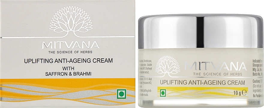 Крем для лица антивозрастной с шафраном и брахми - Mitvana Uplifting Anti-Ageing Cream (мини) — фото N2