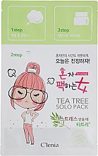 Маска для лица с зеленым чаем - Clenia Solo Pack Woman Tea Tree 3 Step Mask — фото N1