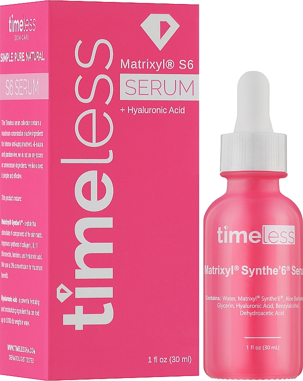 Пептидная сыворотка для лица - Timeless Skin Care Matrixyl Synthe'6 Serum  — фото N4