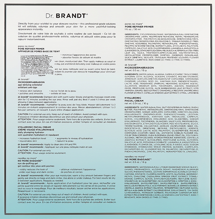 Набор - Dr. Brandt Festive & Flawless Kit (face/gel/15g + cr/10g + exfoliator/15g + primer/30ml) — фото N3
