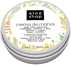 Крем для рук "Органічне алое, мигдальна олія, опунція й мед" - Aloe Shop Organic Aloe Almonds Oil & Opuntia & Honey Hand Cream — фото N1