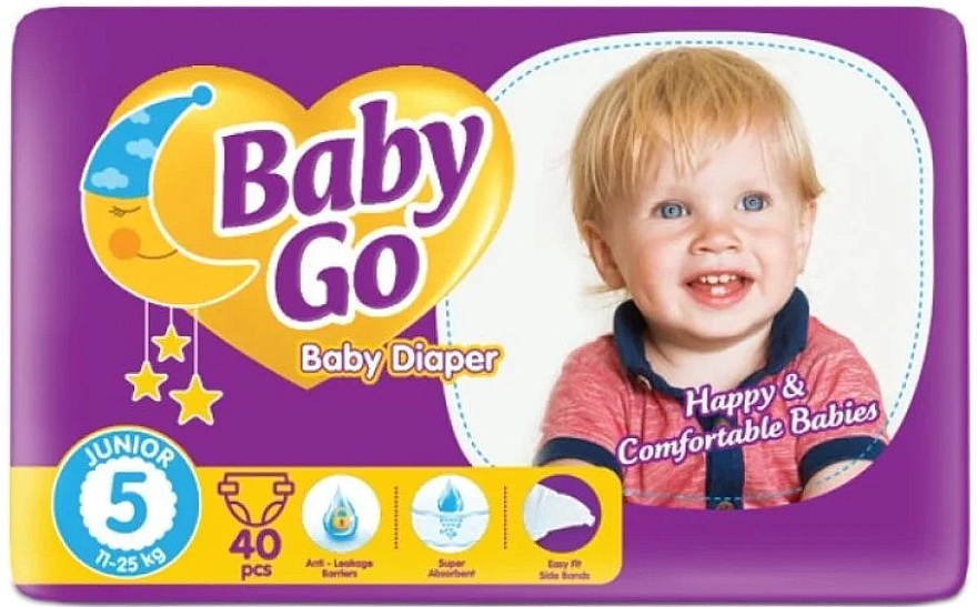 Baby go перевод на русский. Baby go подгузники 5 11-25 кг. Подгузники Baby go Junior 25 кг. Baby go подгузники 11-25кг. Подгузники Baby go 5 Junior.