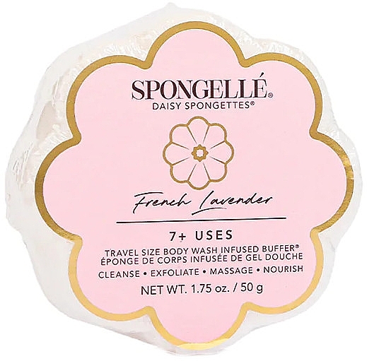 Пенная многоразовая губка для душа - Spongelle French Lavender Wild Flower Body Wash Infused Buffer (travel size) — фото N1