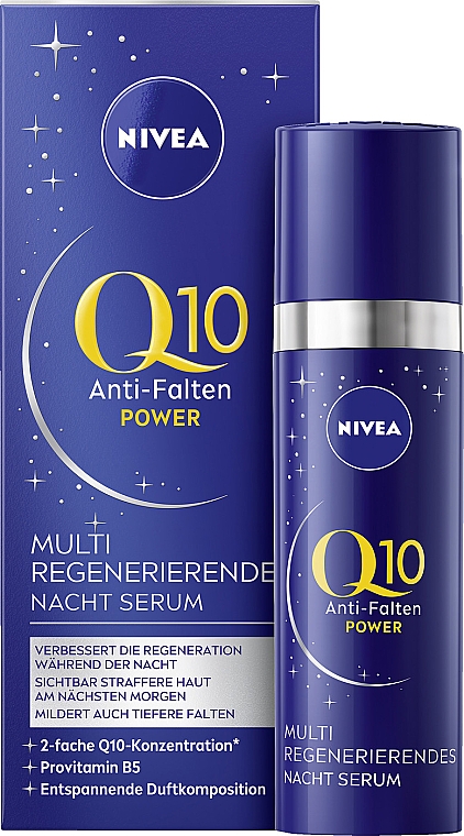 Нічна сироватка для обличчя - NIVEA Q10 Anti-Wrinkle Power Multi Regenerating Night Serum — фото N1