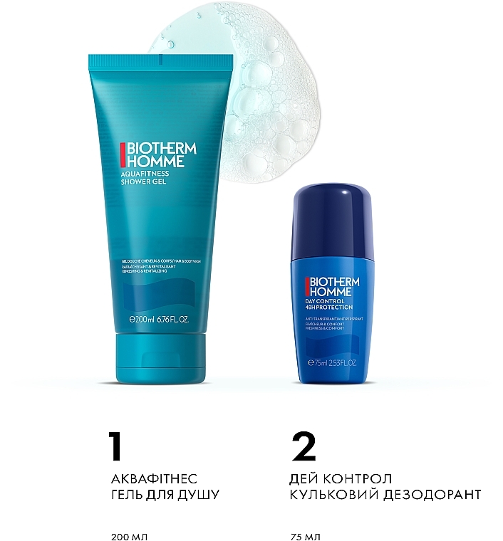 Набір - Biotherm Homme (sh/gel/200ml + deo/75ml) — фото N2