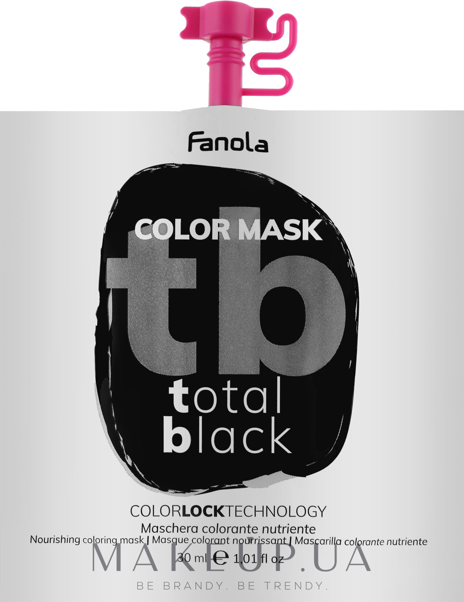 Увлажняющая тонирующая маска, 30 мл - Fanola Color Mask — фото Black
