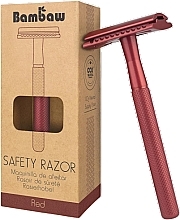 Бритва зі змінним лезом, червона - Bambaw Safety Razor — фото N1