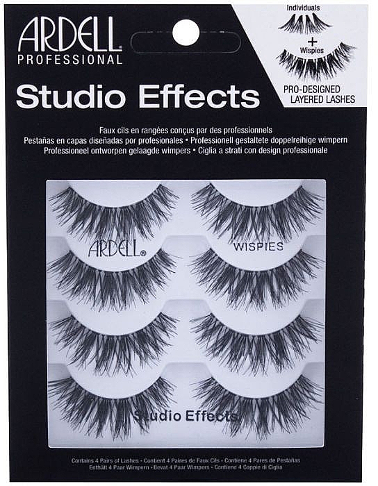 Набор накладных ресниц - Ardell Prof Studio Effects Wispies False Eyelashes Black — фото N1
