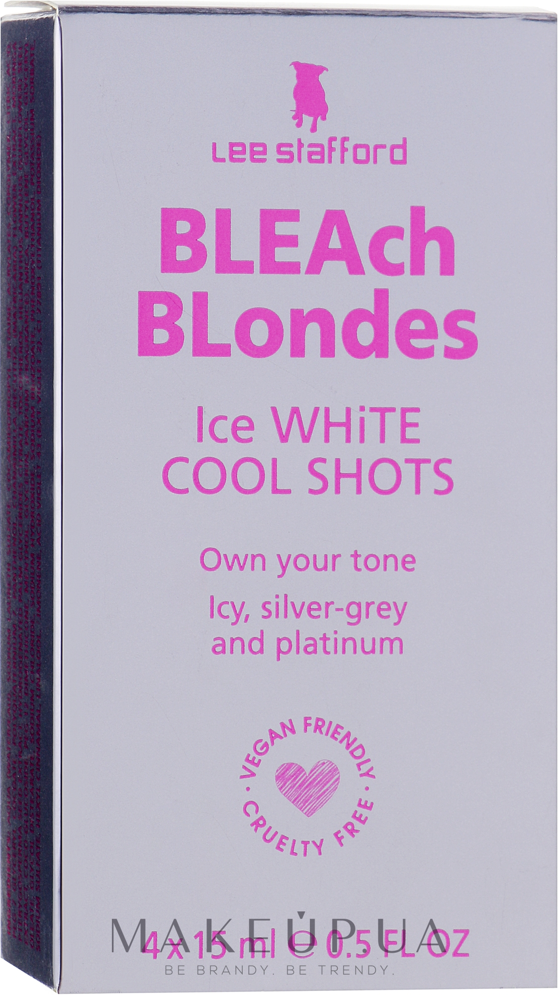 Тонувальний засіб для миттєвого платинового відтінку освітленого волосся - Lee Stafford Ice White Cool Shots — фото 4x15ml