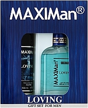 Духи, Парфюмерия, косметика УЦЕНКА Aroma Parfume Maximan Loving - Набор (edt/100ml + deo/spray/150ml) *