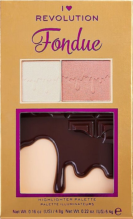 Палетка хайлайтерів - I Heart Makeup Revolution Highlighter Palette Chocolate Fondue — фото N1
