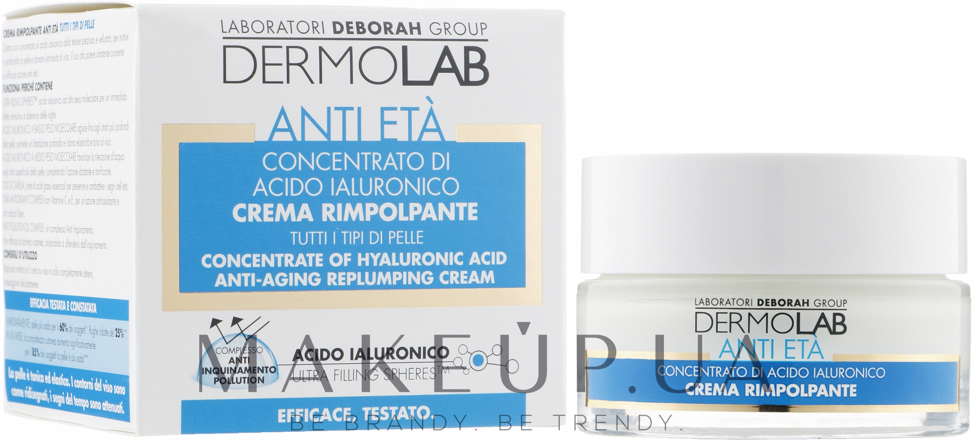 Антивіковий крем для обличчя - Deborah Milano Dermolab Anti-Aging Replumping Cream — фото 50ml