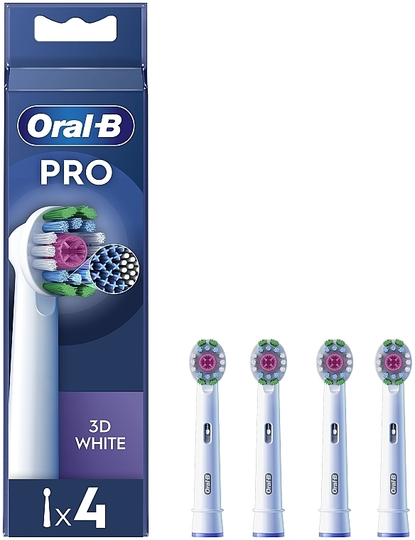 Сменные насадки для электрической зубной щетки, 4 шт. - Oral-B Pro 3D White — фото N1